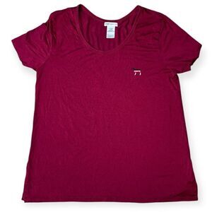 PINK VICTORIA’S SECRET Women’s Red Super Soft Short Sleeve Nap Game Strong Tee T